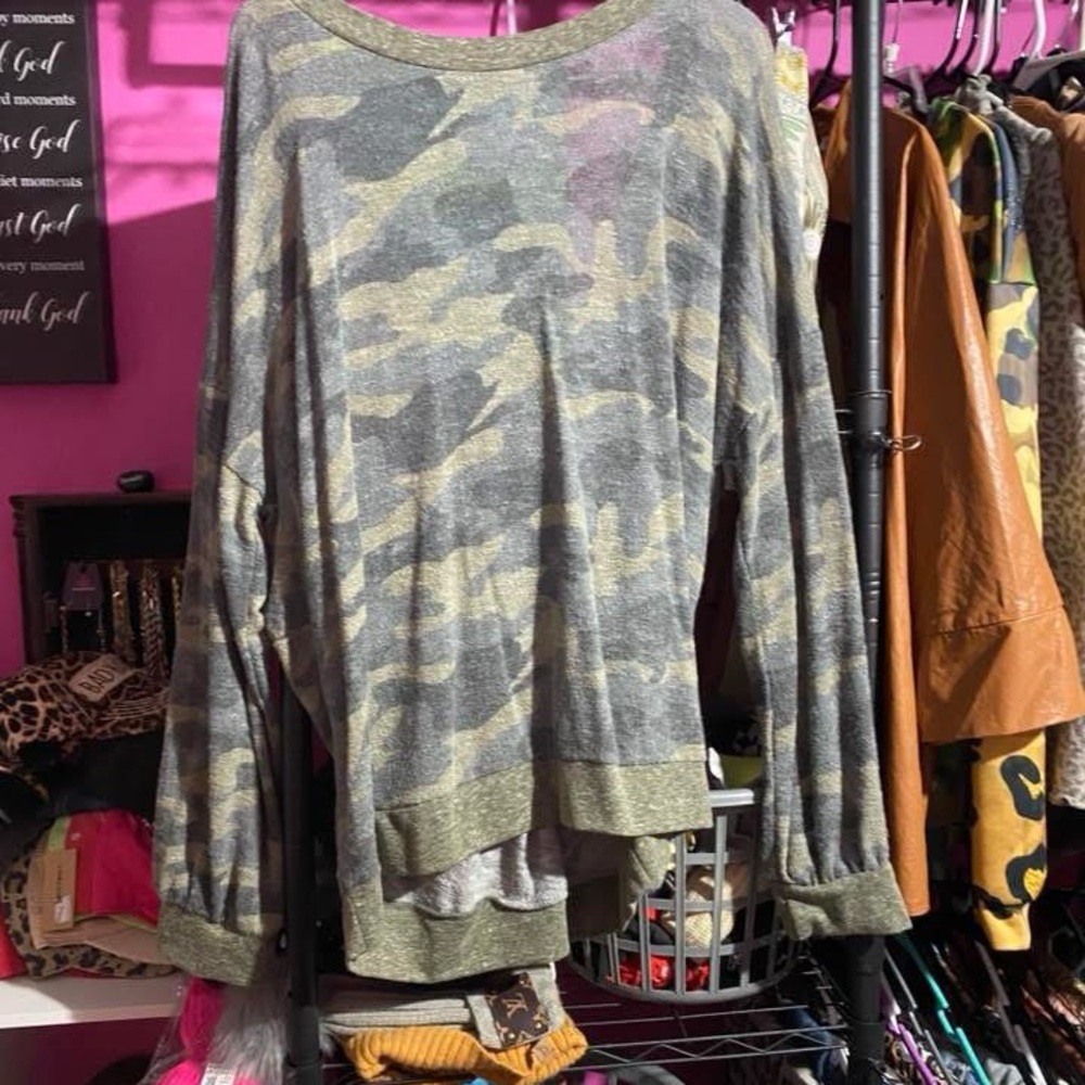 Camouflage Long Sleeve Top
